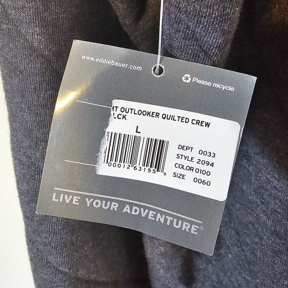 Eddie Bauer Men's outlooker quilted crewneck size TL - Picture 5 of 9